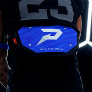 Phenom Elite Football Back Plate - Royal Blue with Chrome P Logo - 2in1 Shoulder Pads