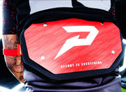 Phenom Elite Football Back Plate - Red with Chrome P Logo - 2in1 Shoulder Pads