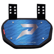 Phenom Elite Football Back Plate - Columbia Blue with Chrome P Logo - 2in1 Shoulder Pads