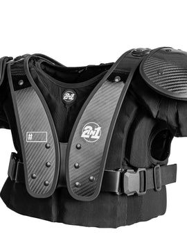 2in1 Carbon Fiber Football Shoulder Pads + Back Plate – Adult Set