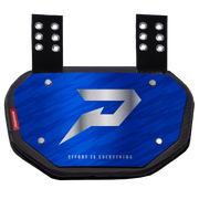 Phenom Elite Football Back Plate - Royal Blue with Chrome P Logo - 2in1 Shoulder Pads